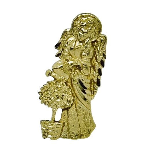 Unbranded Jewelry - Vintage Gold Tone Garden Guardian Angel Brooch (5562)